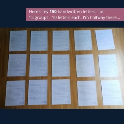 150 handwritten business letters I wrote for client