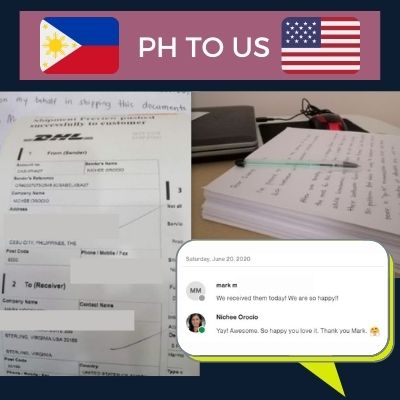 shipping the handwritten letters from philippines to united states