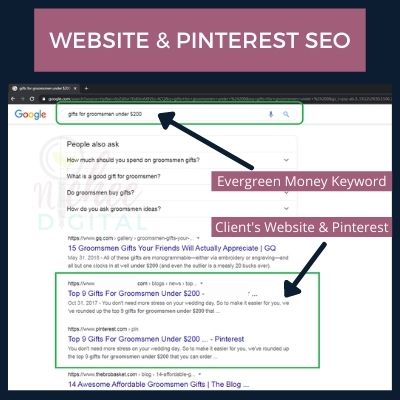 client website and pinterest seo