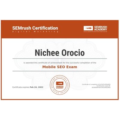 Mobile SEO Certificate SEMrush