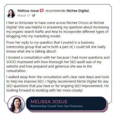 melissa relationship coach recommends nichee digital